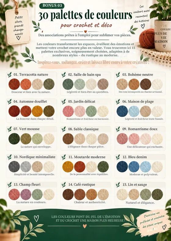 Bonus 3 — 30 palettes de couleurs